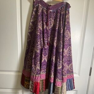 Stage cosplay/gypsy/hippie/boho/eclectic patchwork maxi skirt M/l
